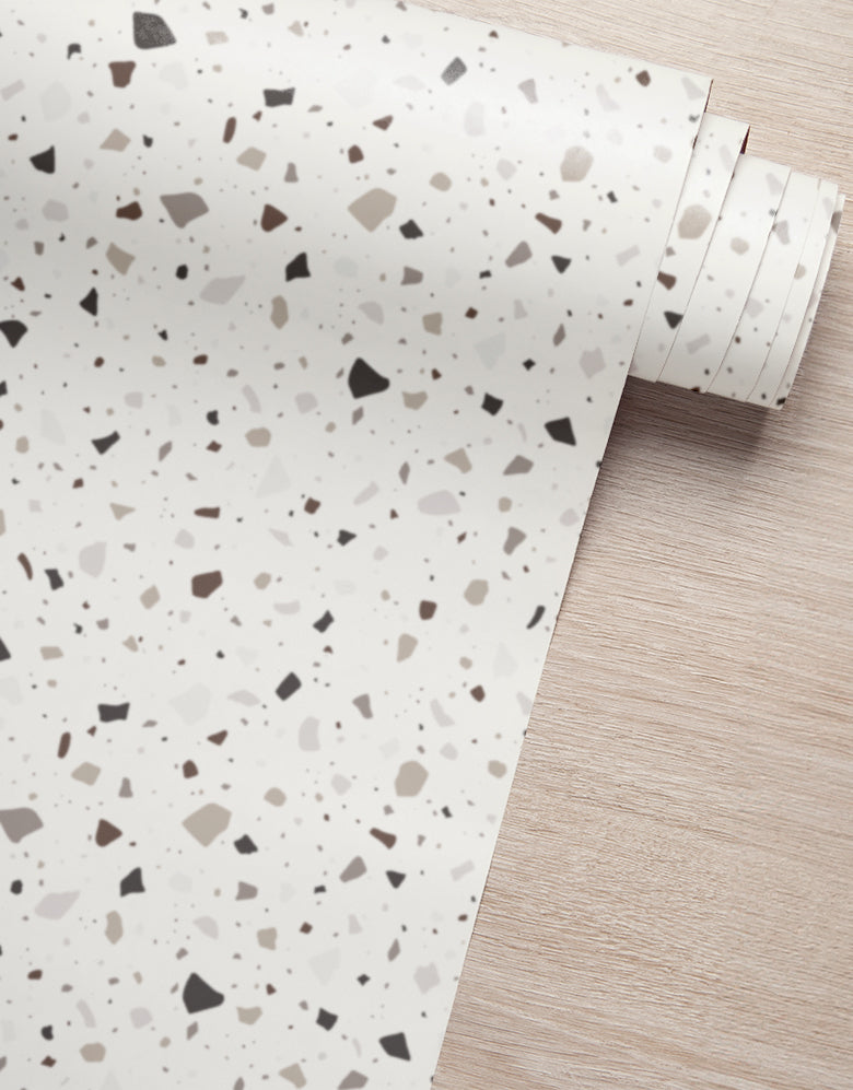 KIT DE 5 ROLOS - 1,50m x 50cm - Papel de Parede Granilite Âmbar