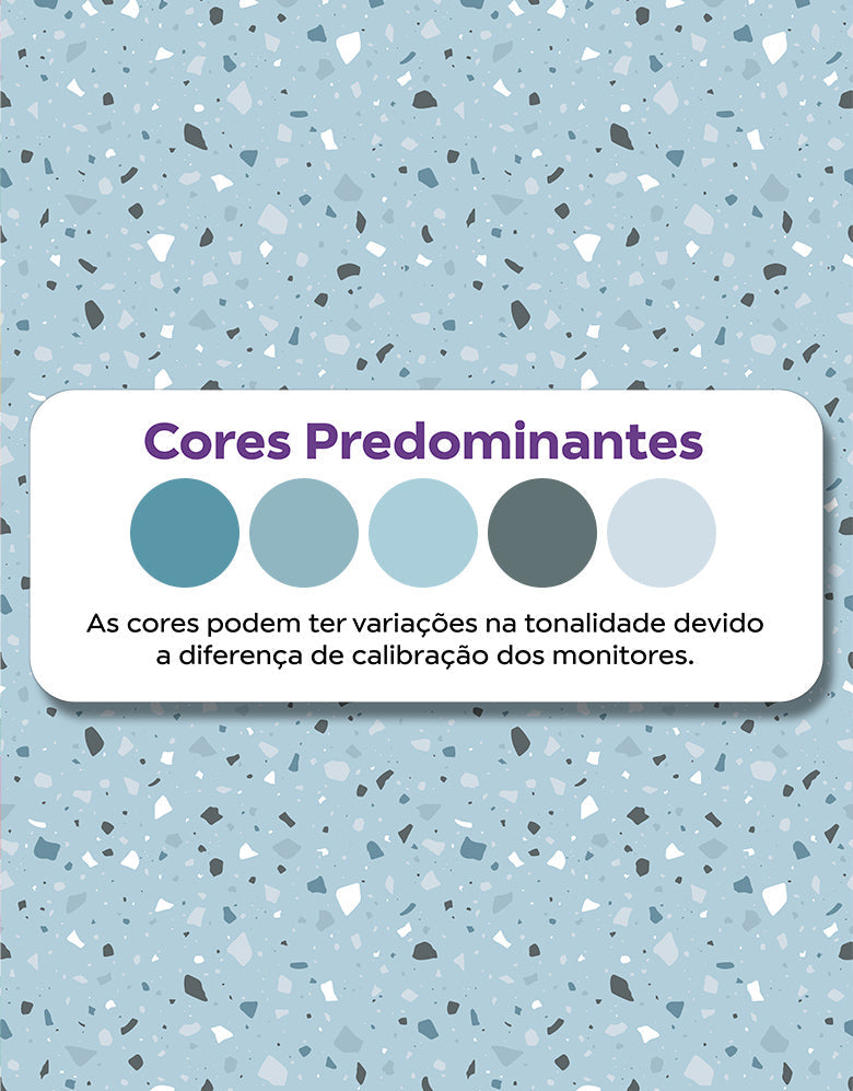KIT DE 4 ROLOS - 2,50m x 50cm - Papel de Parede Adesivo Granilite Lazúli