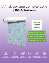 KIT DE 4 ROLOS - 2,50m x 50cm - Papel de Parede Adesivo Granilite Lazúli