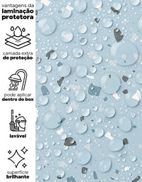 KIT DE 4 ROLOS - 2,50m x 50cm - Papel de Parede Adesivo Granilite Lazúli