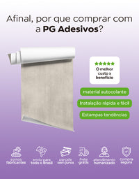 KIT DE 7 ROLOS - 3,00m x 50cm - Papel de Parede Adesivo Cimento Queimado Nude