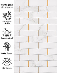 Papel de Parede Adesivo Tijolinho Marmorizado