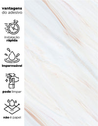 KIT DE 4 ROLOS - 1,50m x 50cm - Papel de Parede Adesivo Mármore Requinte