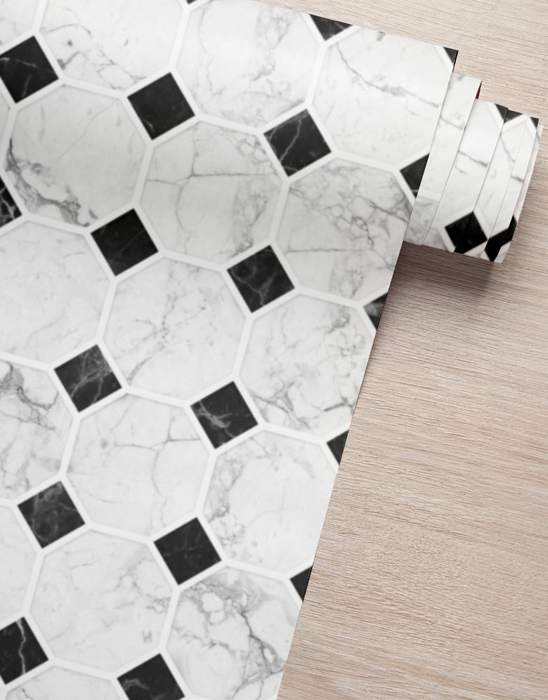 Papel de Parede Adesivo Azulejo Ladrilho Mármore