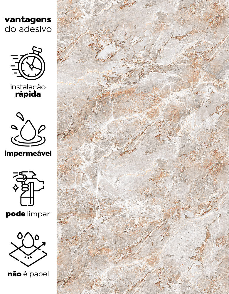 Papel de Parede Adesivo Mármore Oro