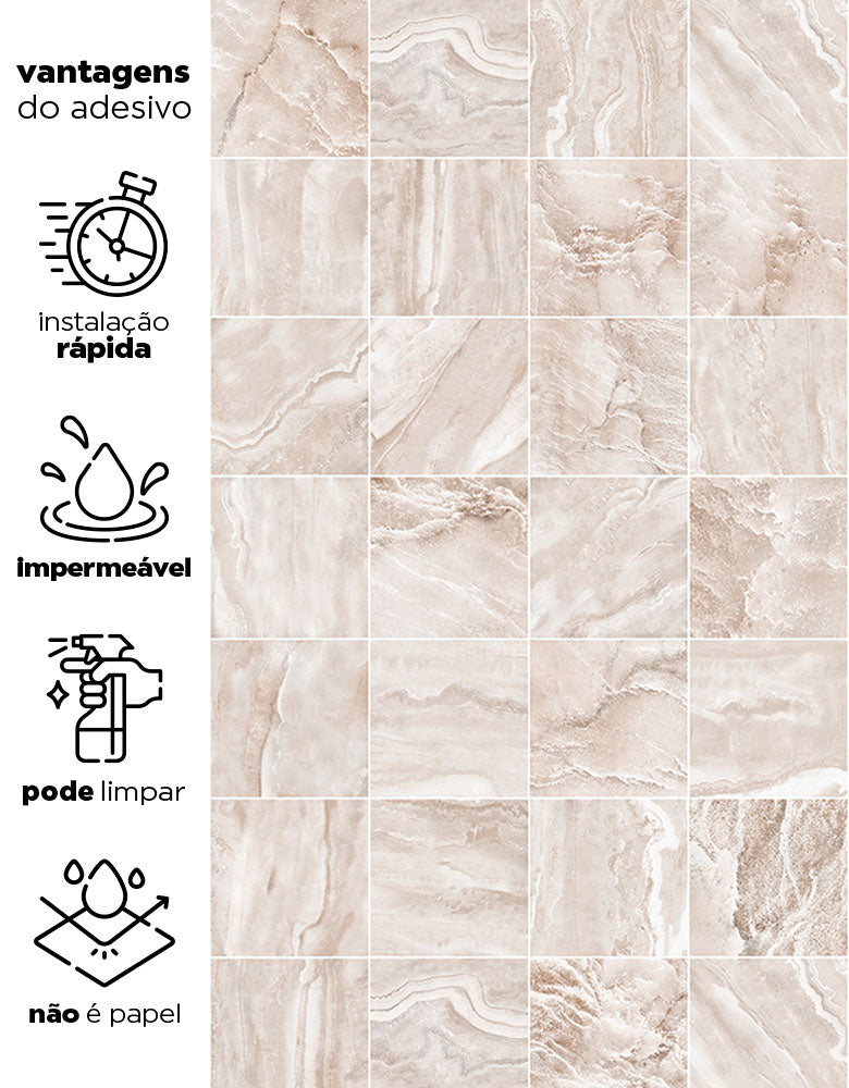 Papel de Parede Adesivo Azulejo Oasis