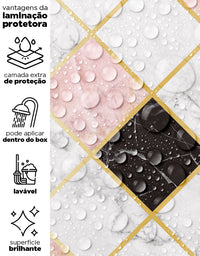 Papel de Parede Azulejo Mosaico Marmorizado