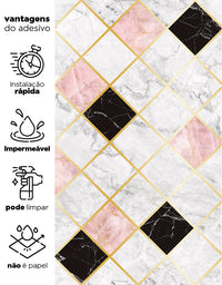 Papel de Parede Azulejo Mosaico Marmorizado