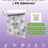 KIT DE 7 ROLOS - 2,50m x 50cm - Papel de Parede Adesivo Hexágonos Colmeia Cimento Queimado