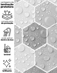 Papel de Parede Adesivo Hexágonos Colmeia Cimento Queimado Com película para áreas úmidas e Molhadas 1,50x0,50