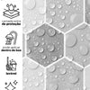KIT DE 7 ROLOS - 2,50m x 50cm - Papel de Parede Adesivo Hexágonos Colmeia Cimento Queimado
