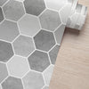 KIT DE 7 ROLOS - 2,50m x 50cm - Papel de Parede Adesivo Hexágonos Colmeia Cimento Queimado