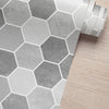 KIT DE 3 ROLOS - 1,50m x 50cm - Papel de Parede Adesivo Hexágonos Colmeia Cimento Queimado