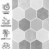 KIT DE 1 ROLOS - 1,50m x 50cm - Papel de Parede Adesivo Hexágonos Colmeia Cimento Queimado