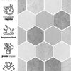 KIT DE 7 ROLOS - 2,50m x 50cm - Papel de Parede Adesivo Hexágonos Colmeia Cimento Queimado