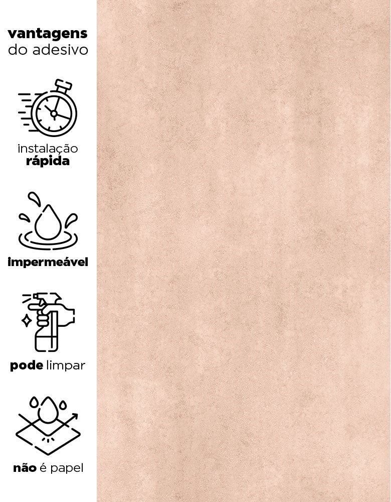 KIT DE 4 ROLOS - 1,00m x 50cm - Papel de Parede Adesivo Cimento Queimado Solare
