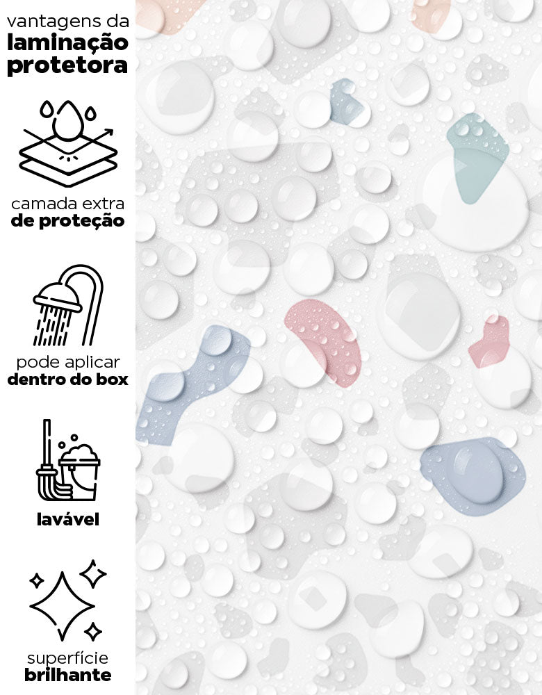 KIT DE 6 ROLOS - 2,50m x 50cm - Papel de Parede Adesivo Granilite Candy