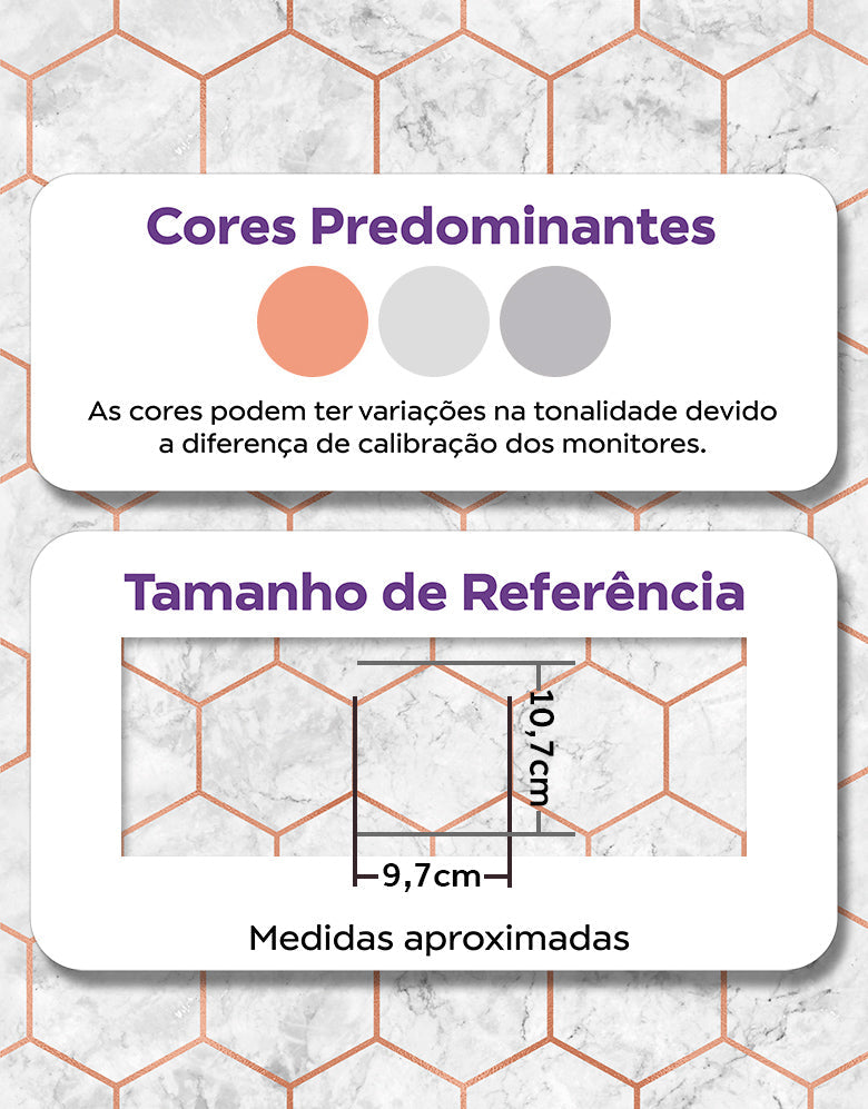 KIT DE 2 ROLOS - 4,00m x 50cm - Papel de Parede Adesivo Colméia Rose