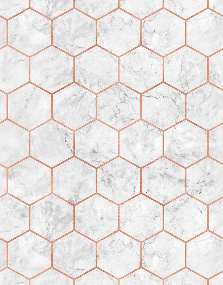 KIT DE 2 ROLOS - 4,00m x 50cm - Papel de Parede Adesivo Colméia Rose