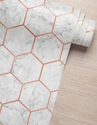 KIT DE 2 ROLOS - 4,00m x 50cm - Papel de Parede Adesivo Colméia Rose