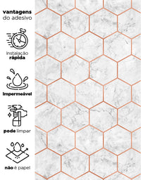Papel de Parede Adesivo Colméia Rose