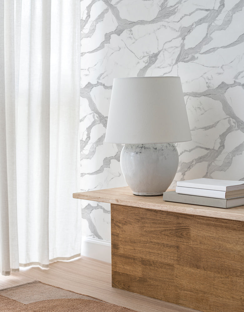 Papel de Parede Adesivo Mármore Branco Glacial