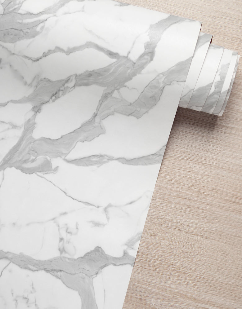 Papel de Parede Adesivo Mármore Branco Glacial