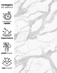 Papel de Parede Adesivo Mármore Branco Glacial