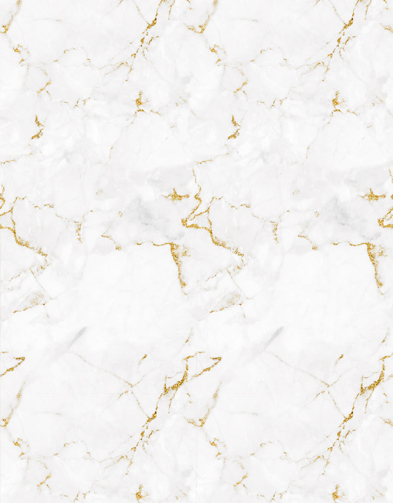 KIT DE 6 ROLOS - 3,00m x 50cm - Papel de Parede Adesivo Mármore Gold