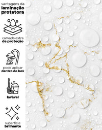 KIT DE 7 ROLOS - 3,00m x 50cm - Papel de Parede Adesivo Mármore Gold