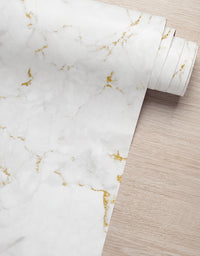 KIT DE 7 ROLOS - 3,00m x 50cm - Papel de Parede Adesivo Mármore Gold