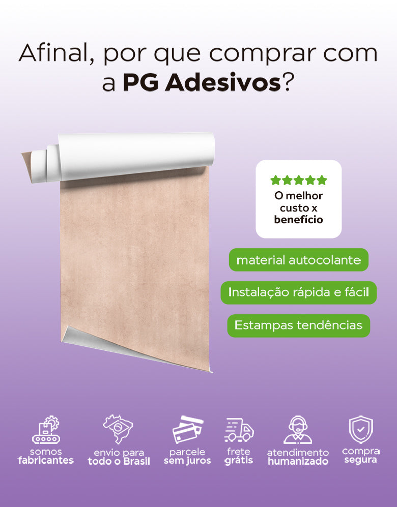 KIT DE 4 ROLOS - 1,00m x 50cm - Papel de Parede Adesivo Cimento Queimado Solare