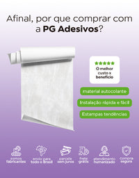 KIT DE 3 ROLOS - 2,50m x 50cm - Papel de Parede Adesivo Cimento Queimado Glacial