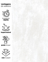 KIT DE 6 ROLOS - 3,00m x 50cm - Papel de Parede Adesivo Cimento Queimado Glacial