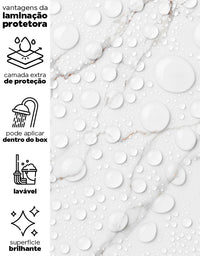 KIT DE 3 ROLOS - 2,50m x 50cm - Papel de Parede Adesivo Mármore Brisa de Carrara