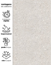 KIT DE 10 ROLOS - 1,00m x 50cm - Papel de Parede Adesivo Granilite Bege Claro