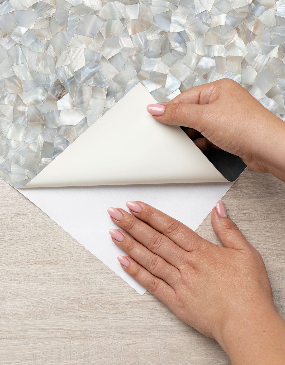 Papel de Parede Adesivo Mosaico Madrepérola