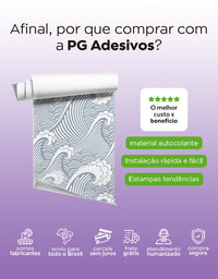 Papel de Parede Adesivo Grandes Ondas