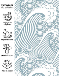 Papel de Parede Adesivo Grandes Ondas