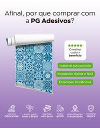 Papel de Parede Adesivo Azulejo Acqua