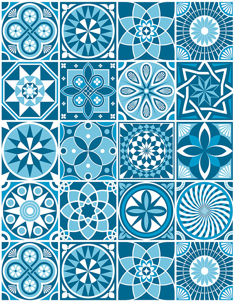 Papel de Parede Adesivo Azulejo Acqua