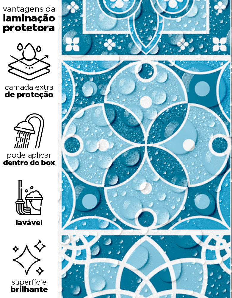 Papel de Parede Adesivo Azulejo Acqua