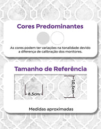 KIT DE 4 ROLOS - 1,50m x 50cm - Papel de Parede Adesivo Azulejo Arabesco