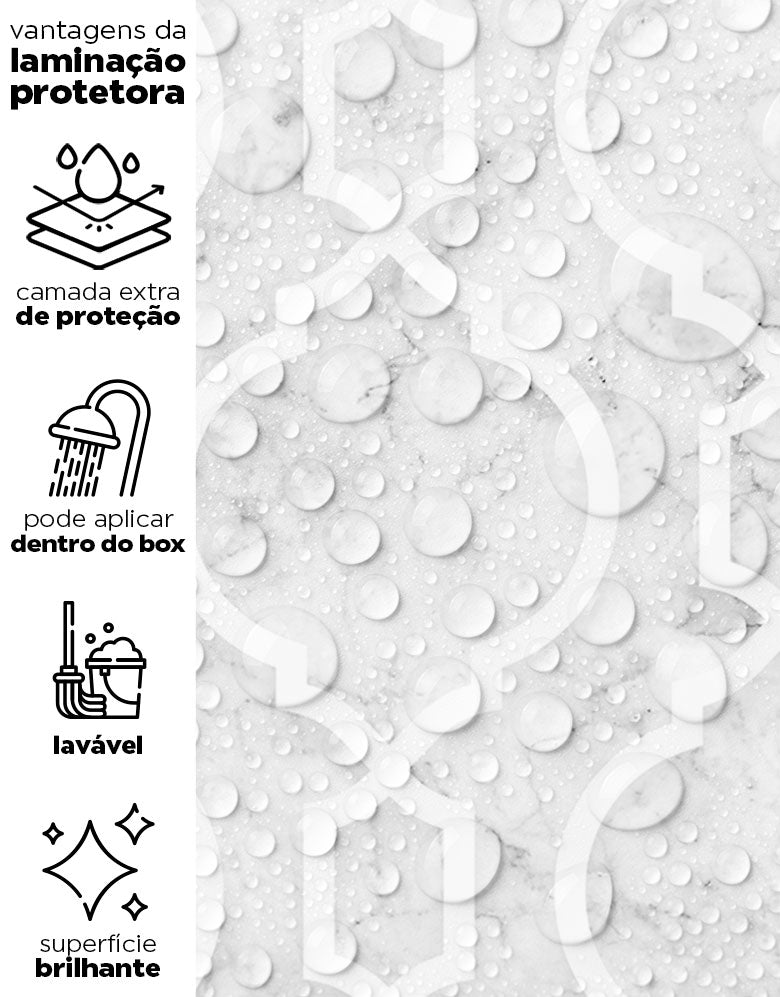 KIT DE 4 ROLOS - 1,50m x 50cm - Papel de Parede Adesivo Azulejo Arabesco