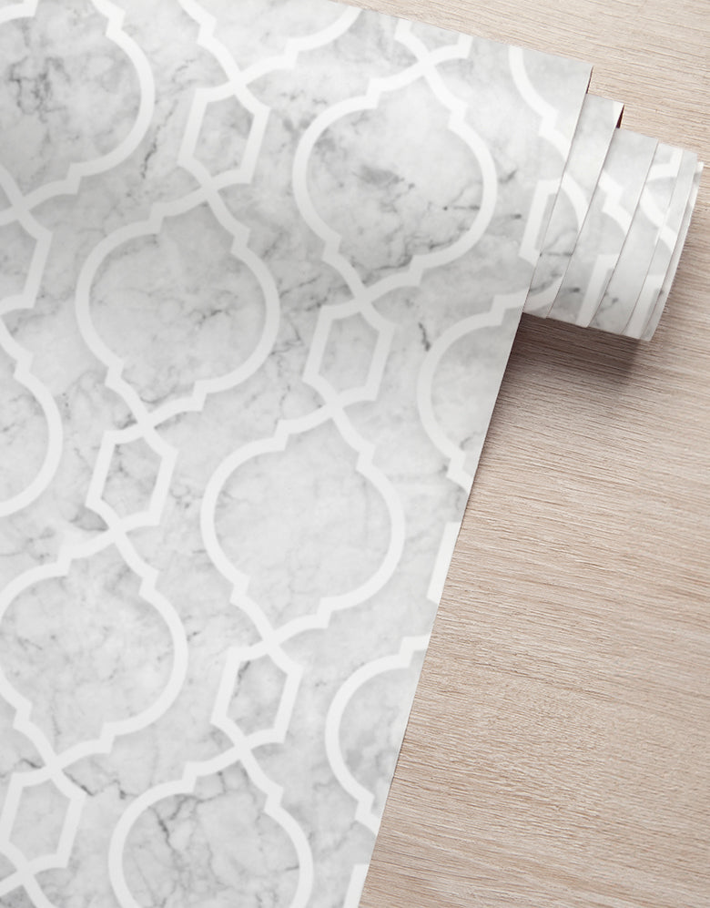 KIT DE 4 ROLOS - 1,50m x 50cm - Papel de Parede Adesivo Azulejo Arabesco