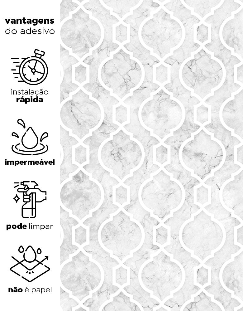 Papel de Parede Adesivo Azulejo Arabesco