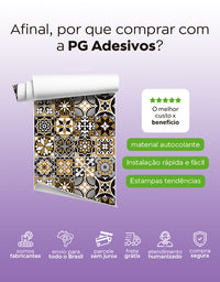 Papel de Parede Adesivo Azulejo Café