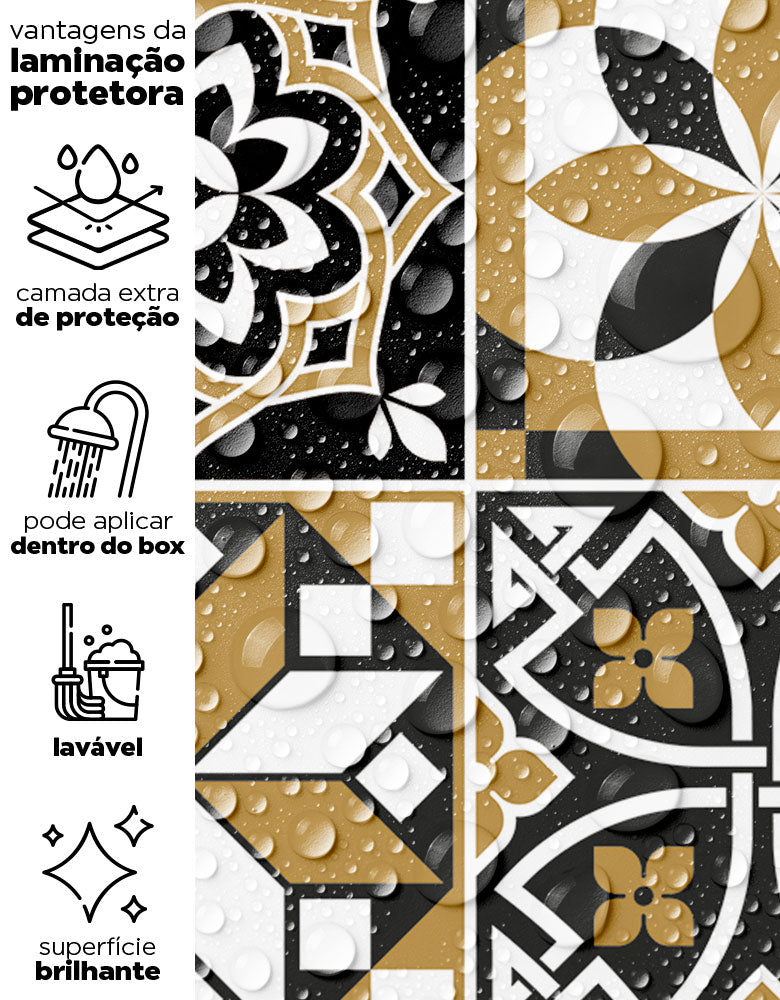 Papel de Parede Adesivo Azulejo Café