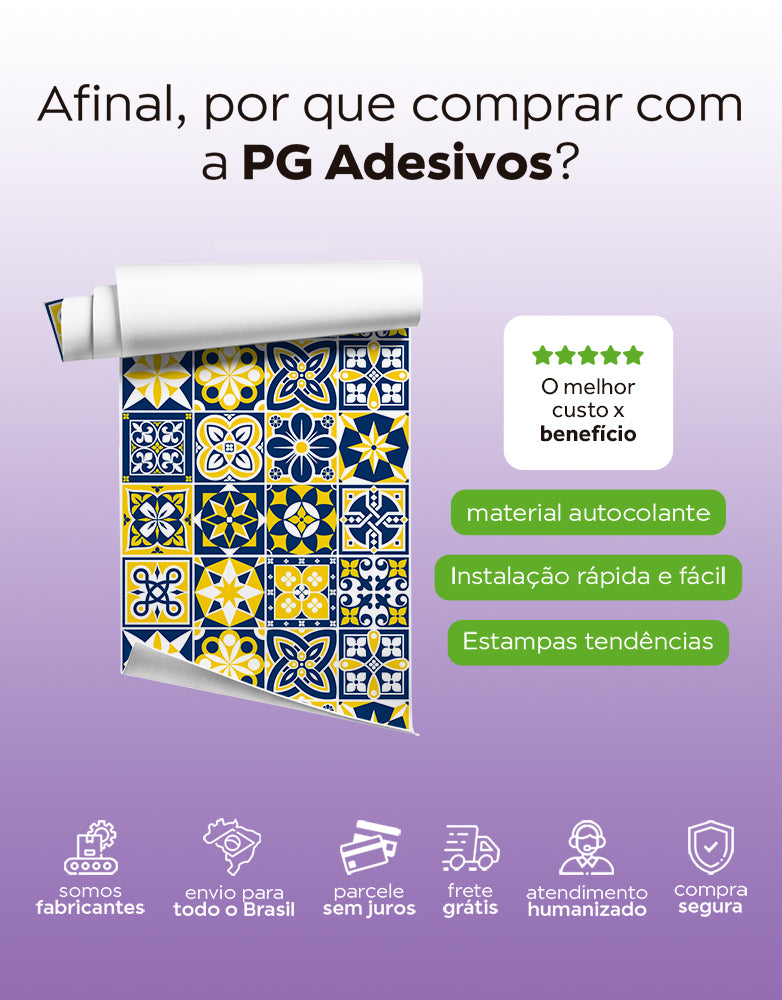 Papel de Parede Adesivo Azulejo Capri