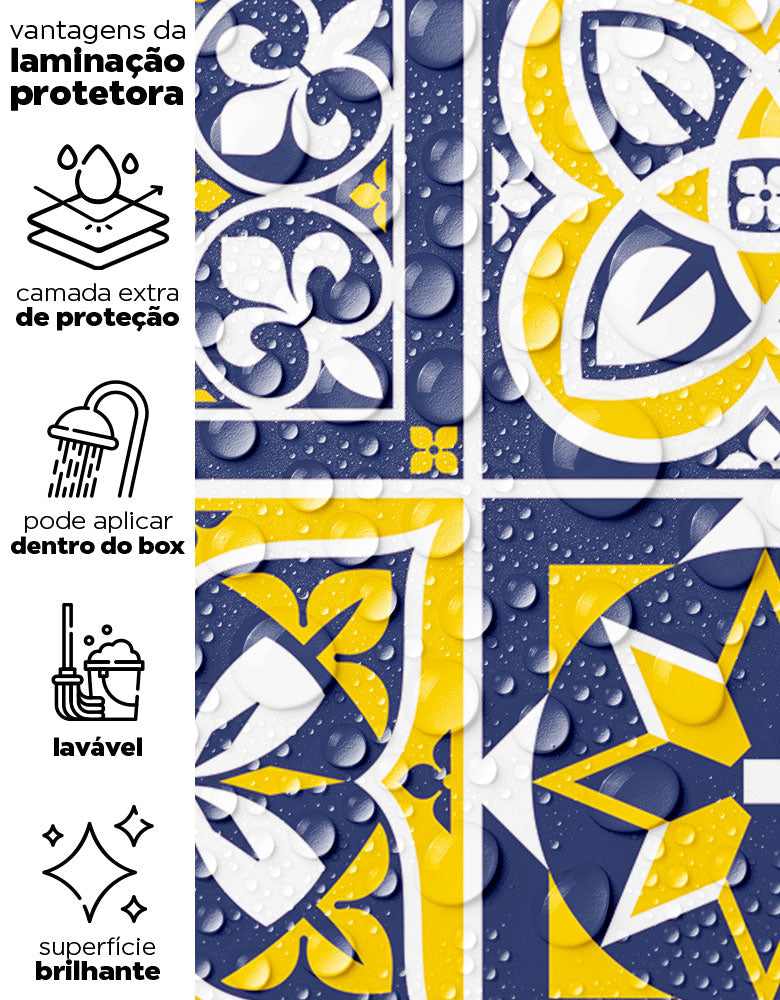 Papel de Parede Adesivo Azulejo Capri